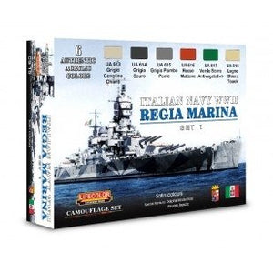 Coffret de peinture acrylique Lifecolor CS15 « Navires italiens » (6 x 22 ml)