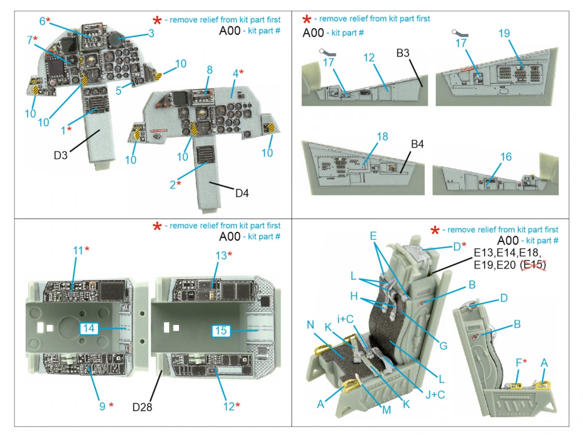 Intérieur coloré imprimé en 3D pour F-15D (Quinta Studio QD48415) sur papier décalcomanie (Academy) à l&amp;#39;échelle 1/48 – Bild 2