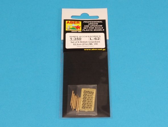 Aber 350L-62 Ensemble de 6 torpilles britanniques 53,3 cm MK.VIII (1/350)  – immagine 3