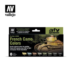Vallejo 71644 Peintures de camouflage françaises d&amp;#39;avant-guerre et de la Seconde Guerre mondiale, 8 x 17 ml