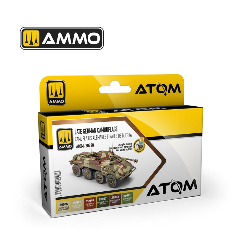 AMMO par Mig Jimenez 20728 ATOM Peinture acrylique : Kit de camouflage allemand tardif 6 x 20 ml