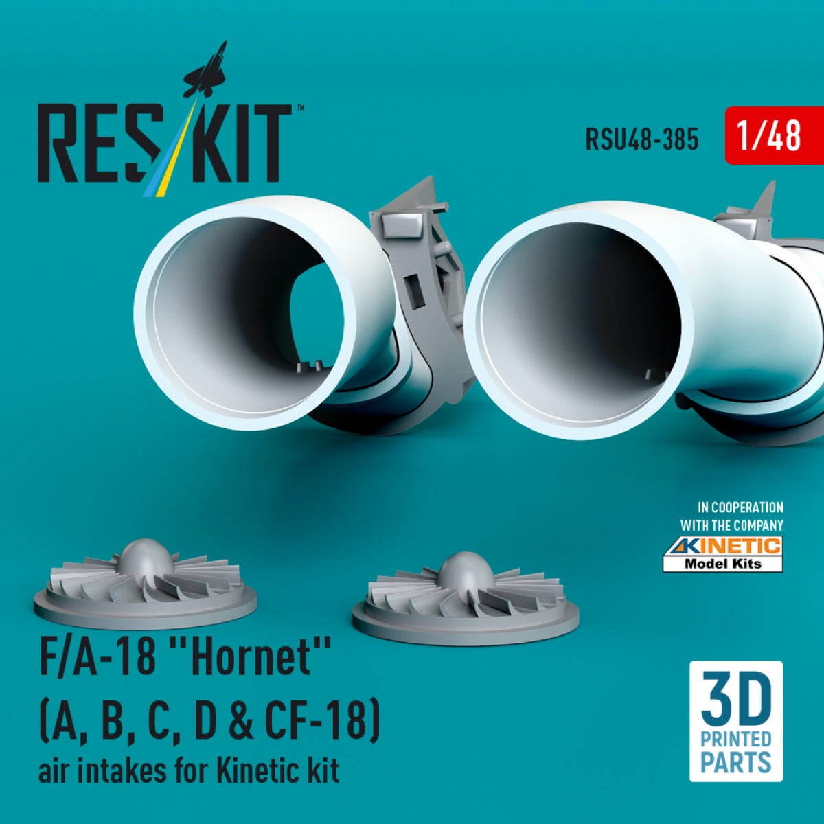RESKIT RSU48-0385 F/A-18 &amp;quot;Hornet&amp;quot; (A, B, C, D &amp;amp; CF-18) air intakes for Kinetic kit (3D Printed) 1/48 – zdjęcie 2