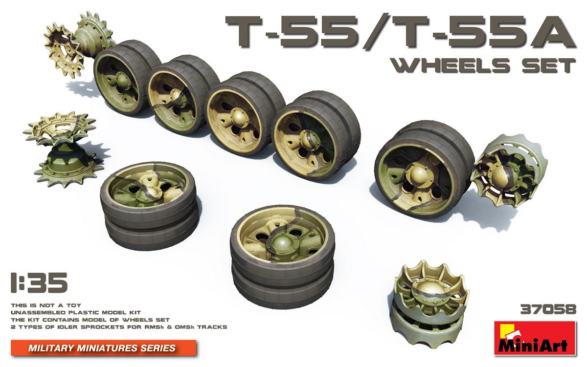MiniArt 37058 T-55/T-55A ENSEMBLE DE ROUES (1/35)