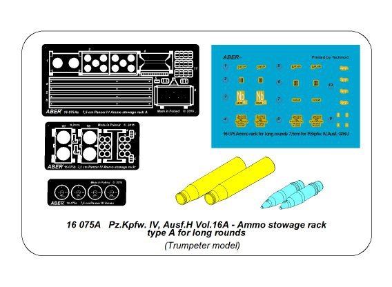 Aber 16075A Pz.Kpfw. IV, Ausf.H/J (Sd.Kfz. 161/2) - Vol.16A - Râtelier de stockage de munitions type A pour cartouches longues (1/16)  – imagen 8