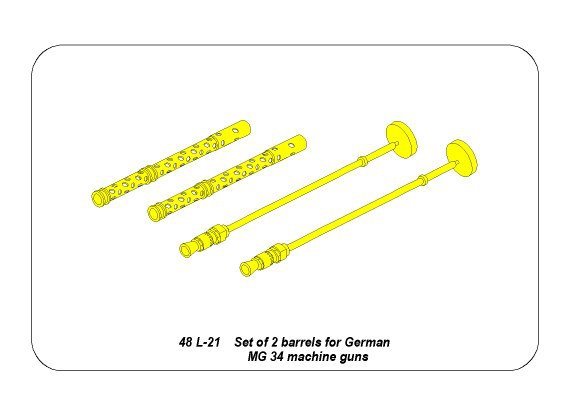 Aber 48L-21 Jeu de 2 canons pour mitrailleuses allemandes MG34 (1/48) – image 7