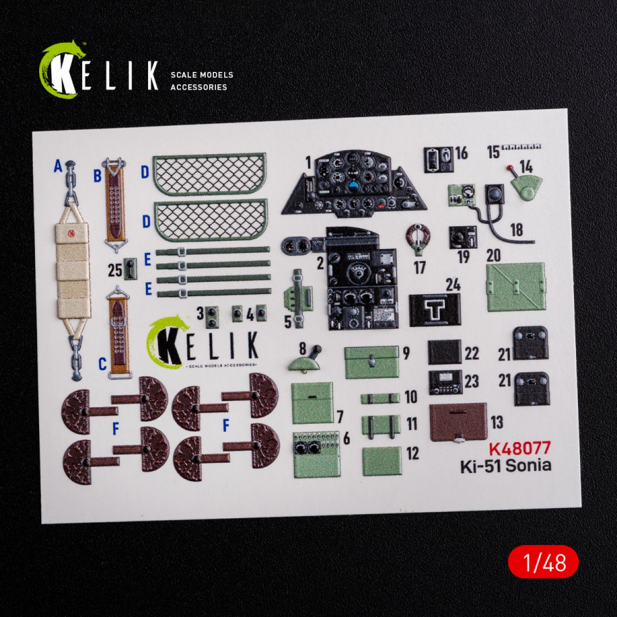 Décalcomanies 3D pour l&amp;#39;intérieur du Ki-51 Sonia KELIK K48077, compatibles avec la maquette WingsyKits au 1/48 – image 2
