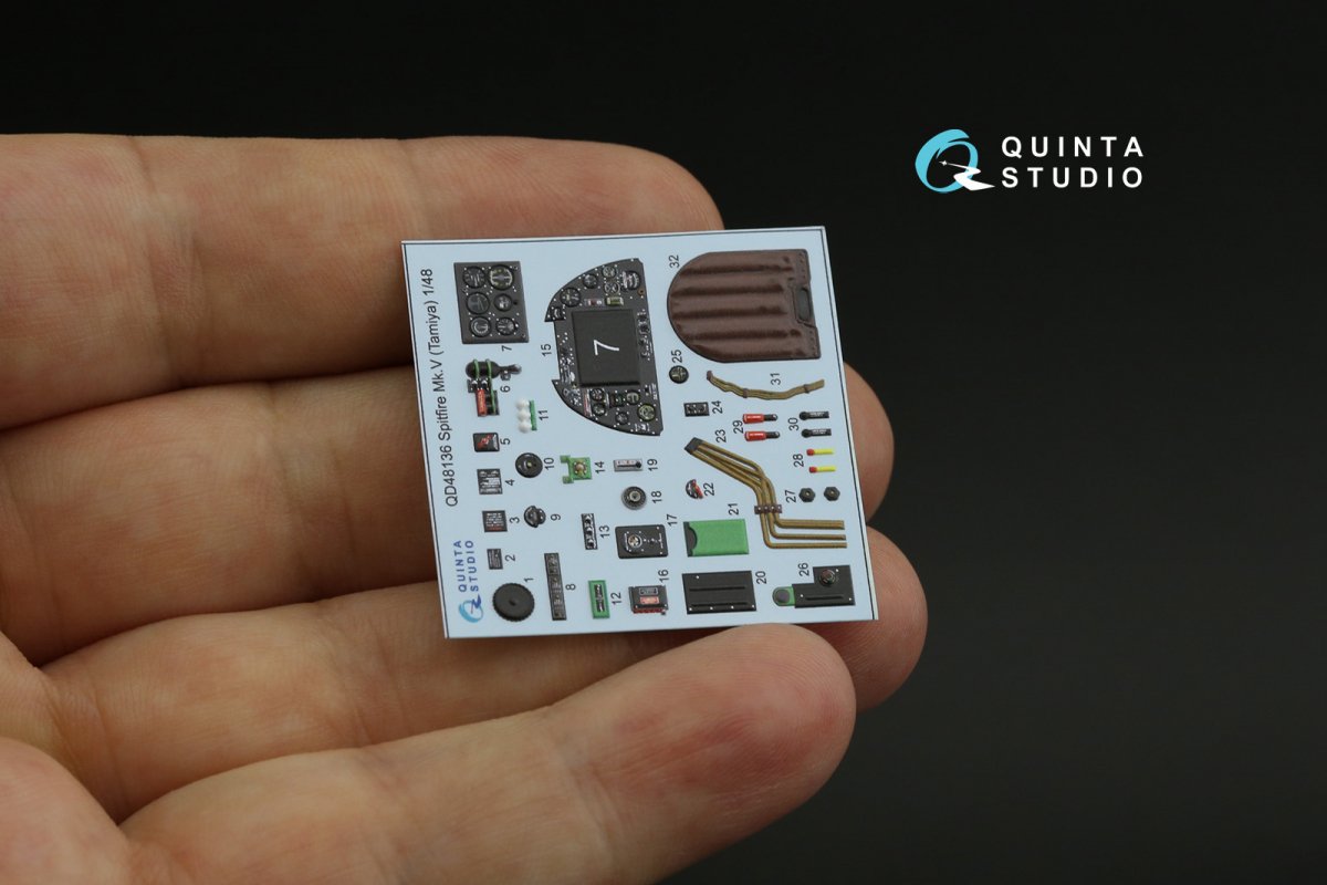 Intérieur imprimé en 3D et coloré sur papier décalcomanie Quinta Studio QD48136 Spitfire Mk.V (Tamiya) 1/48 – image 4