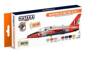 Hataka HTK-CS70 ORANGE LINE – Coffret de peintures modernes de la Royal Air Force, vol. 3, 8 x 17 ml