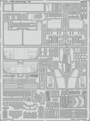 Train d&amp;#39;atterrissage Eduard 32471 F-100C TRUMPETER 1/32