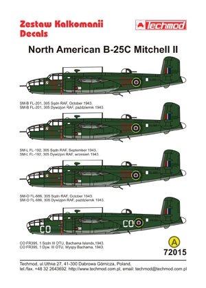 Techmod 72015 - North American B-25C Mitchell II 1/72 – zdjęcie 2