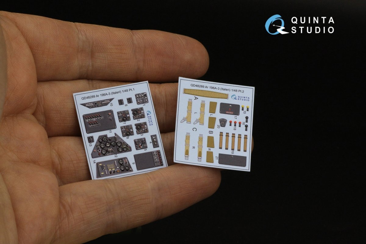 Intérieur imprimé en 3D et coloré sur papier décalcomanie Quinta Studio QD48289 Ar 196A-3 (Italeri) 1/48 – immagine 3