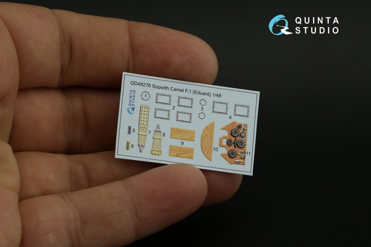 Intérieur imprimé en 3D et coloré sur papier décalcomanie Quinta Studio QD48276 Sopwith Camel F.1 (Eduard) 1/48 – imagen 2