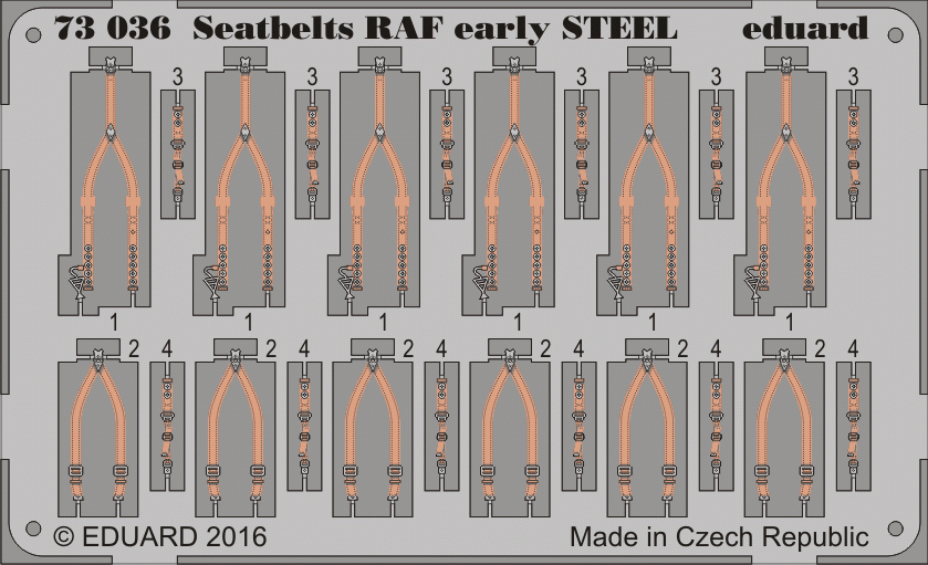 Ceintures de sécurité Eduard 73036 RAF début acier 1/72