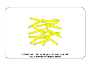 Aber 350L-34 Ensemble de 16 canons QF Mk.V de 102 mm pour la Royal Navy (1/350) – Bild 6