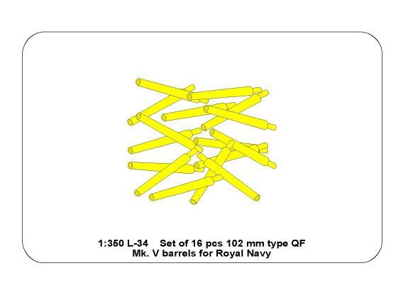 Aber 350L-34 Ensemble de 16 canons QF Mk.V de 102 mm pour la Royal Navy (1/350) – Bild 6