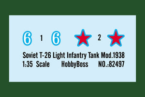 Hobby Boss 82497 Char d&amp;#39;infanterie léger soviétique T-26 Mod.1938 (1/35) – immagine 3