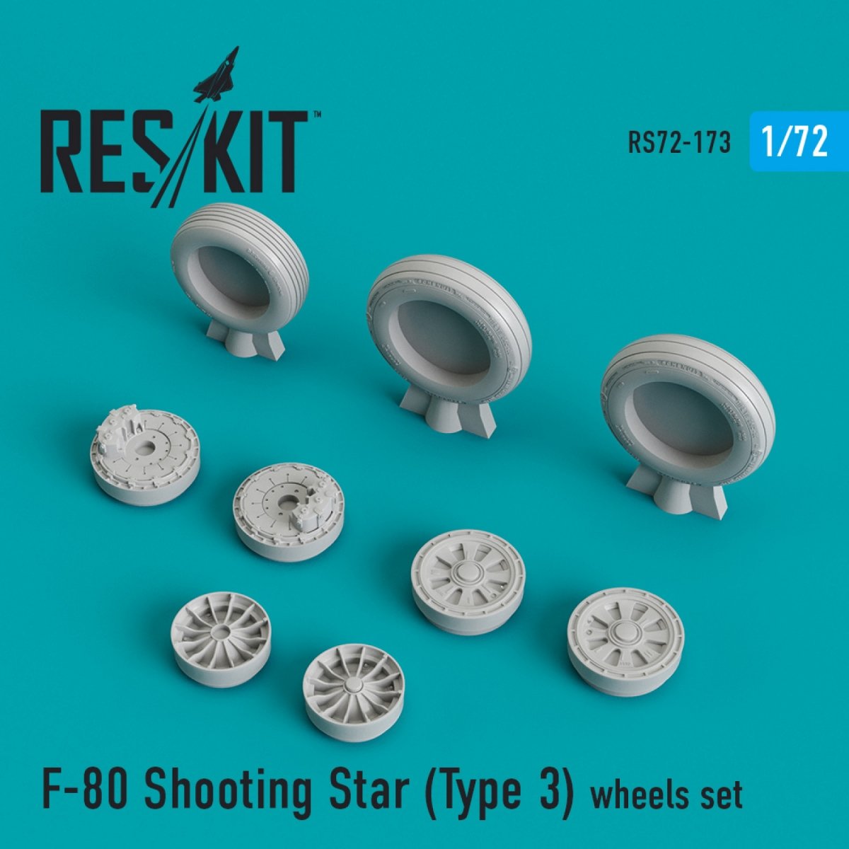 RESKIT RS72-0173 F-80 « SHOOTING STAR » (TYPE 3) JEU DE ROUES 1/72