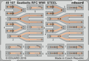 Ceintures de sécurité Eduard 49107 RFC Première Guerre mondiale ACIER 1/48