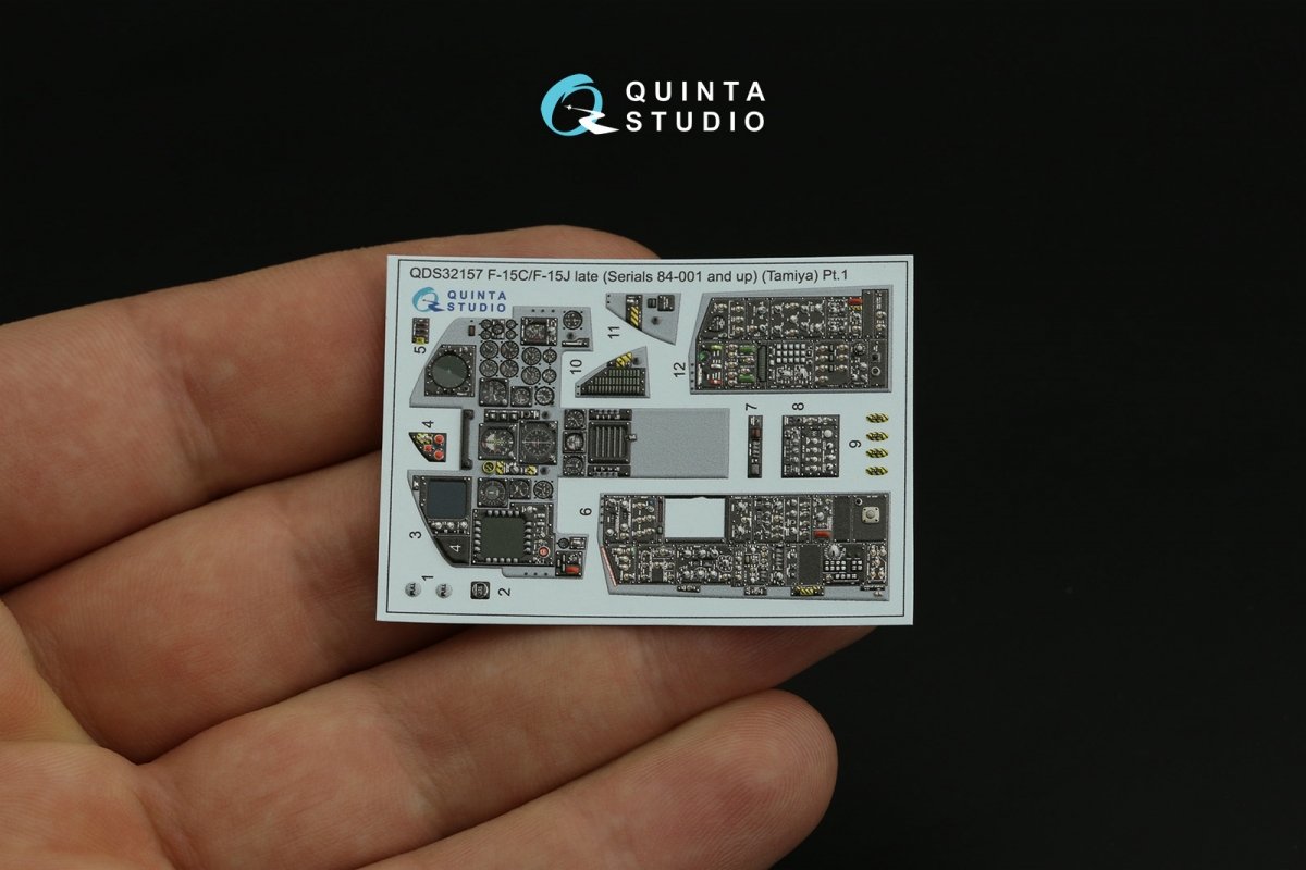 Intérieur imprimé en 3D et coloré sur papier décalcomanie pour F-15C Late/F-15J Late (Tamiya) (petite version) Quinta Studio QDS-32157 – image 11