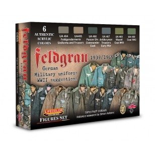 Coffret de peinture acrylique Lifecolor CS55 Feldgrau 6 x 22 ml