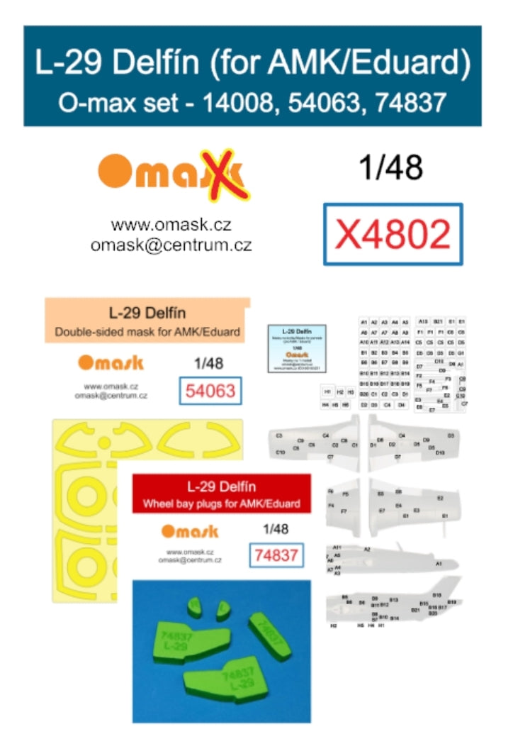 Kit Omask X4802 L-29 Delfin O-max pour AMK/Eduard 1/48
