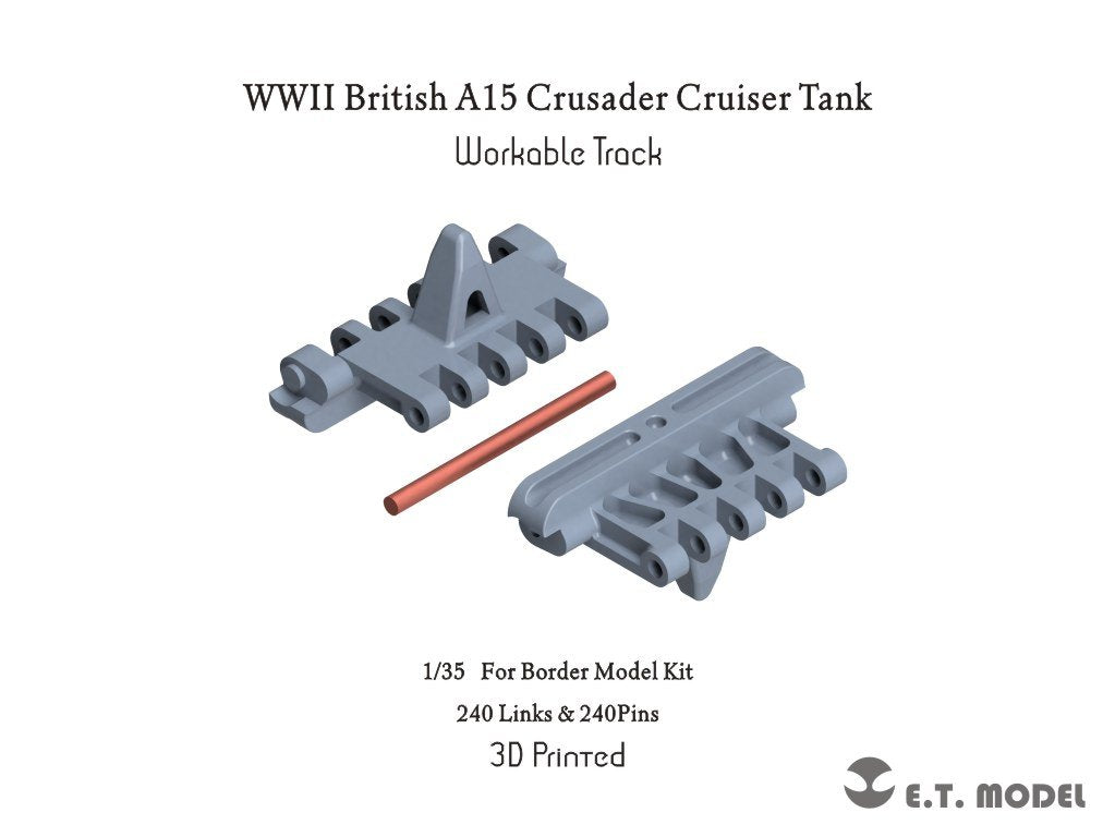 Maquette ET Model P35-034 Char de croisière britannique A15 Crusader de la Seconde Guerre mondiale, chenilles fonctionnelles (impression 3D), échelle 1/35