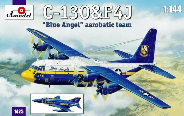 Maquette Amodel 01425 C-130 &amp;amp; F4J Blue Angel 1/444