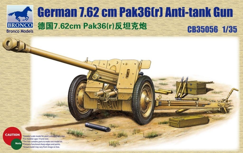 Bronco CB35056 Canon antichar allemand Pak36(r) de 76,2 mm (1/35) 