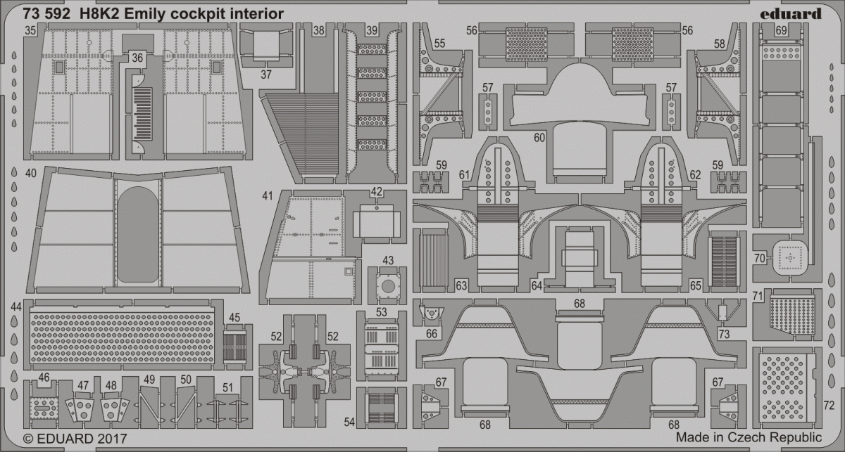 Intérieur du cockpit de l&amp;#39;Emily H8K2 d&amp;#39;Eduard 73592 HASEGAWA au 1/72 – Bild 2
