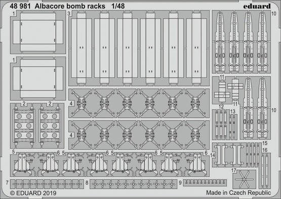 Eduard 48981 Supports de bombes Albacore 1/48 TRUMPETER