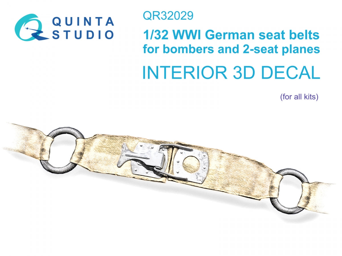 Quinta Studio QR32029 Ceintures de sécurité pour bombardiers allemands de la Première Guerre mondiale, échelle 1/32