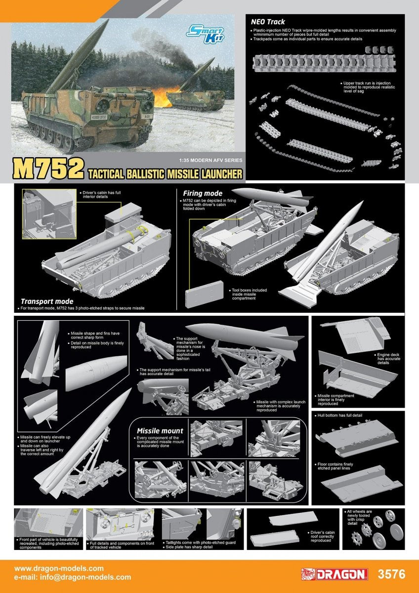 Dragon 3576 M752 LANCE-MISSILES BALISTIQUE TACTIQUE 1/35 – image 2