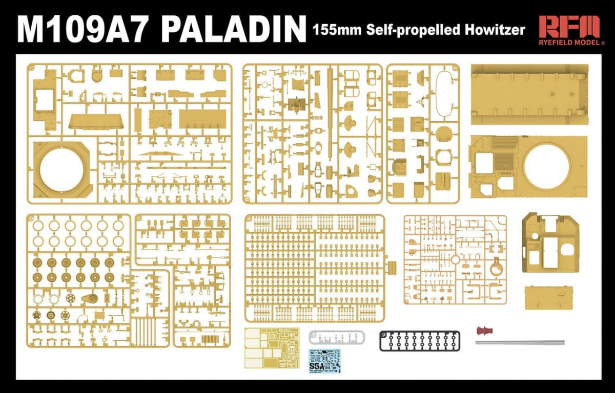 Maquette Rye Field 5129 M109A7 PALADIN Obusier automoteur de 155 mm avec chenilles fonctionnelles, échelle 1/35 – immagine 5
