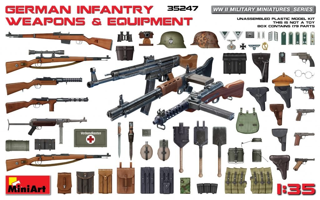 MiniArt 35247 ARMES ET ÉQUIPEMENTS D&amp;#39;INFANTERIE ALLEMANDE (1/35)