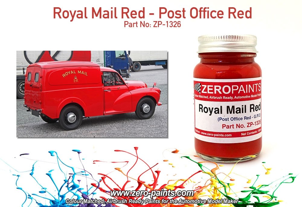 Peinture rouge Zero Paints ZP-1326 Royal Mail (Bureau de poste) 60 ml