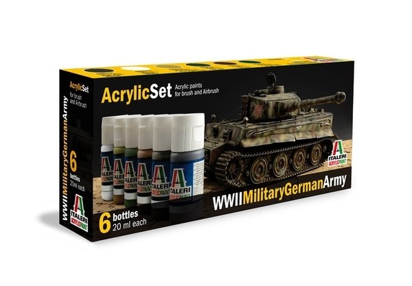 Italeri 433AP Armée allemande militaire Seconde Guerre mondiale (Ensemble de 6 peintures acryliques)