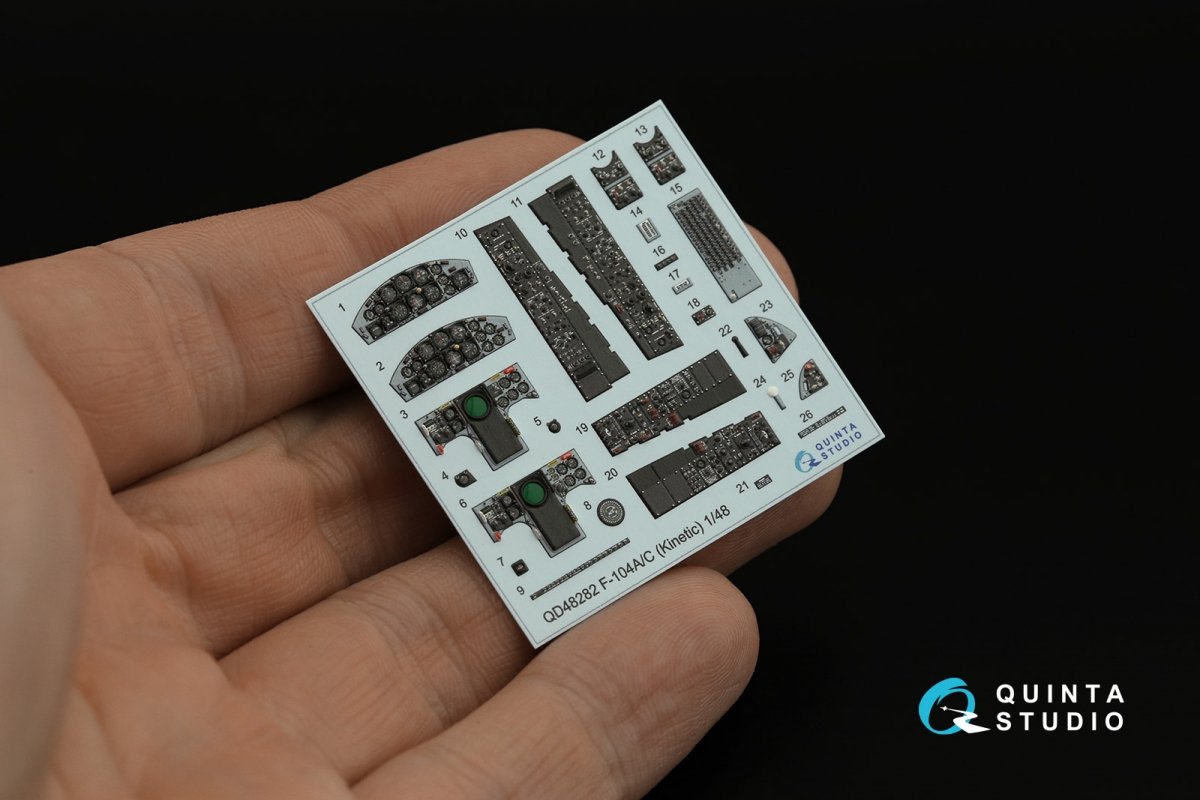 Intérieur imprimé en 3D et coloré sur papier décalcomanie Quinta Studio QD48282 F-104A/C (Kinetic) 1/48 – immagine 5