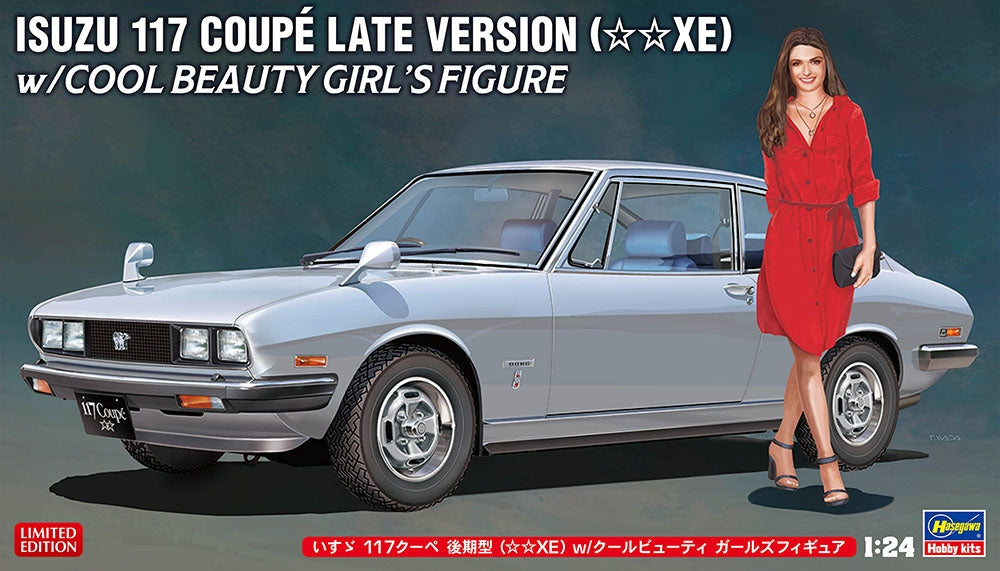 Hasegawa SP604 Isuzu 117 Coupé Version Tardive (XE) avec Figurine de Belle Fille 1/24 