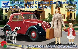 Bronco CB35167 Voiture civile légère italienne (toit rigide) avec une jeune fille et un chien (1/35)