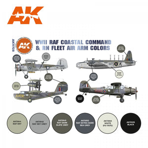 AK Interactive AK11728 Couleurs du Coastal Command de la RAF et de la Fleet Air Arm de la Royal Navy (Seconde Guerre mondiale) 6x17 ml – image 2
