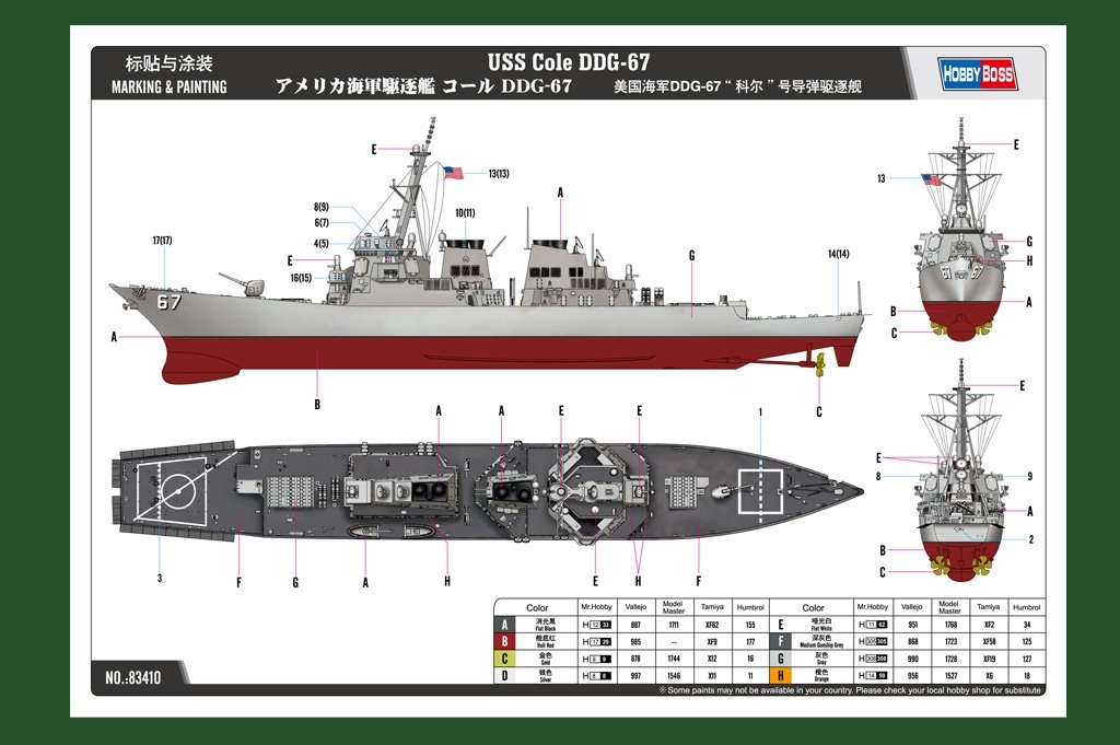 Hobby Boss 83410 USS Cole DDG-67 1/700 – Bild 4