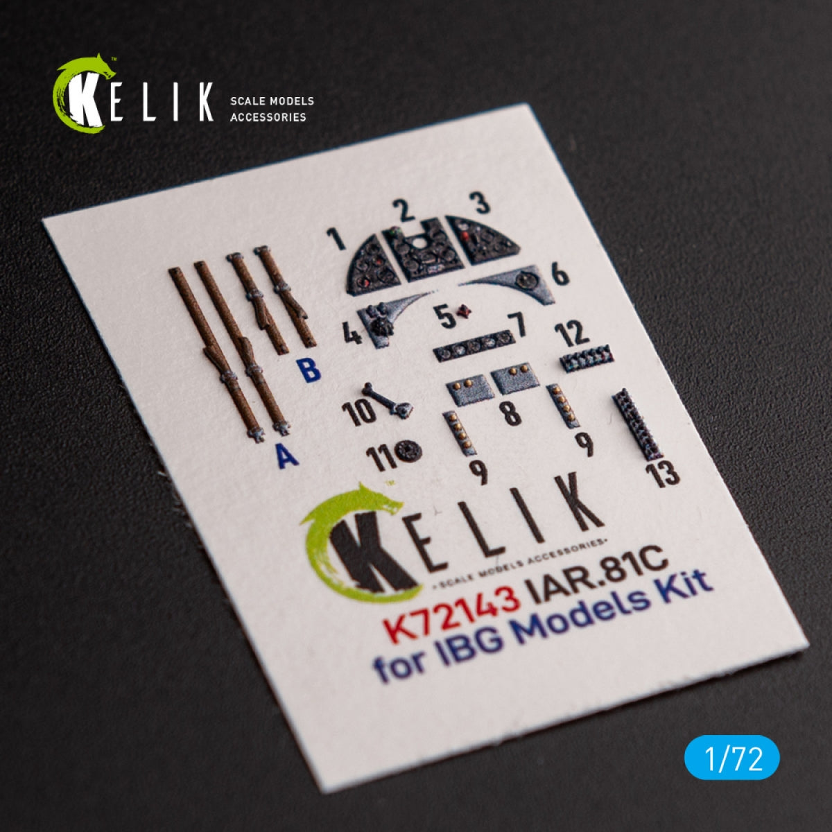 KELIK K72143 IAR.81c - Décalcomanies 3D intérieures pour maquette IBG Models au 1/72