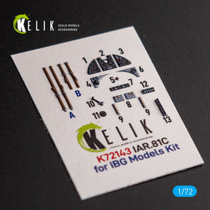 KELIK K72143 IAR.81c - Décalcomanies 3D intérieures pour maquette IBG Models au 1/72