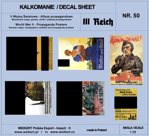 Weikert Decals DEC250 Seconde Guerre mondiale - Affiches de propagande allemande 1/35