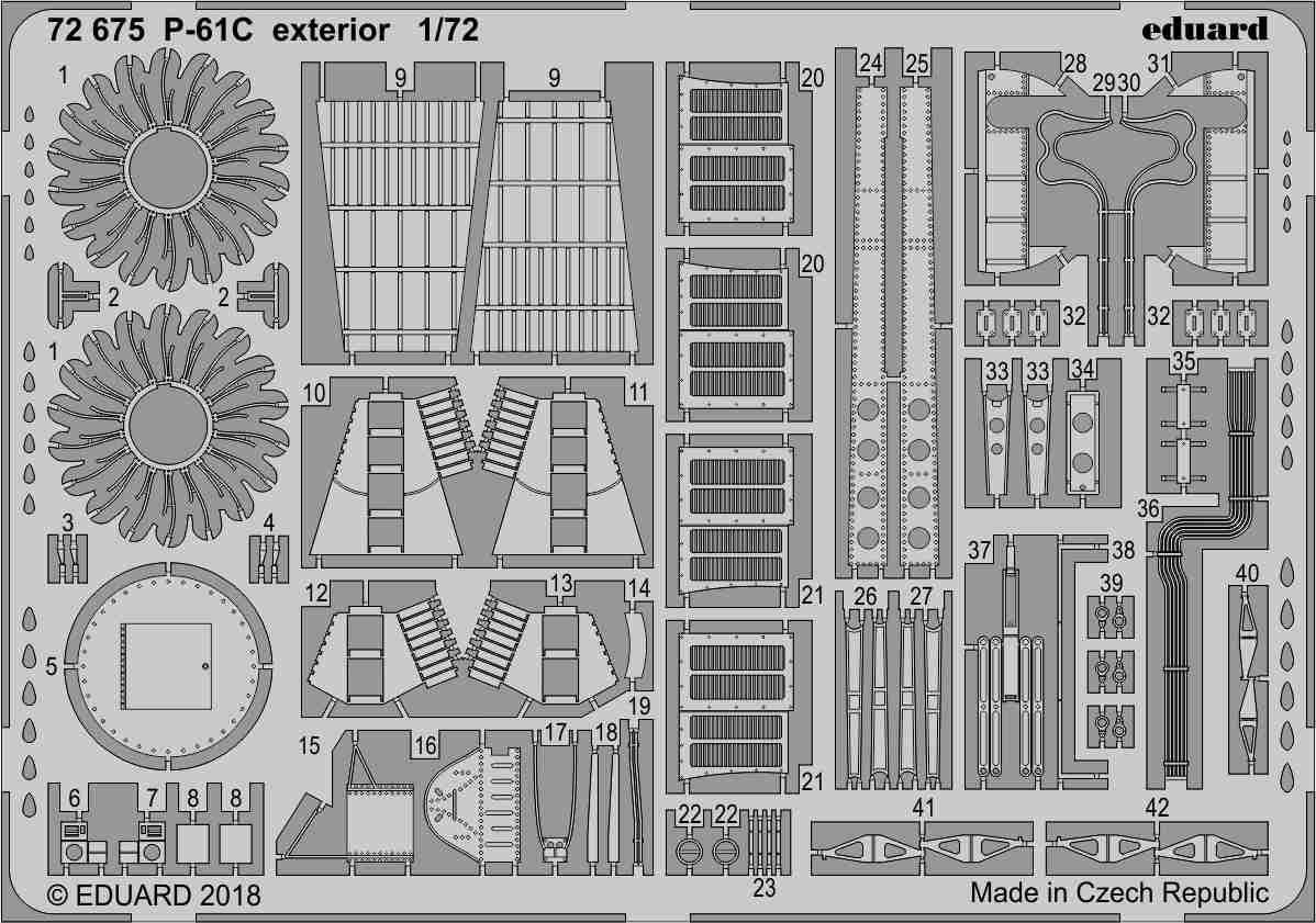 Eduard 72675 P-61C extérieur HOBBY BOSS 1/72