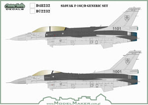 Planche de décalcomanies ModelMaker D48232 F-16C/D slovaque générique, échelle 1/48 – imagen 2