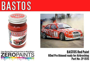 Peinture rouge Bastos Zero Paints ZP-1515 pour voitures sponsorisées par Bastos, 60 ml