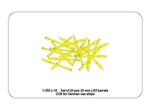 Aber 350L-16 Ensemble de 20 canons de 20 mm L/65 C/38 pour navires allemands (1/350) – image 4