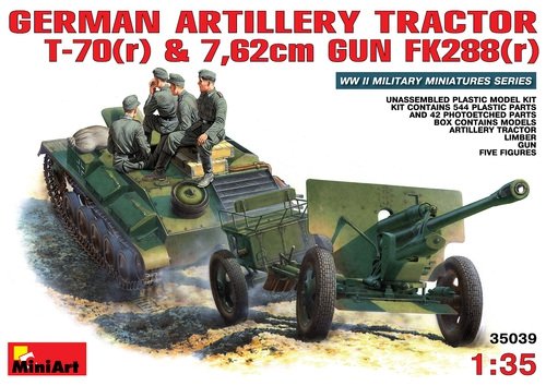 MiniArt 35039 Tracteur d&amp;#39;artillerie T-70(r) et canon de 7,62 cm FK288(r) (1/35)