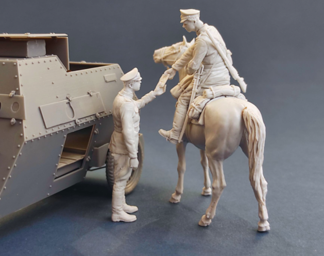 Copper State Models F35-032 Imperial Russian Automobile MG platoon Orderly officer passing an order 1/35 – zdjęcie 2